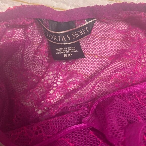 Victoria's Secret Lace Purple/Pink Lingerie Strappy Back Bodysuit Size Small - Picture 5 of 5